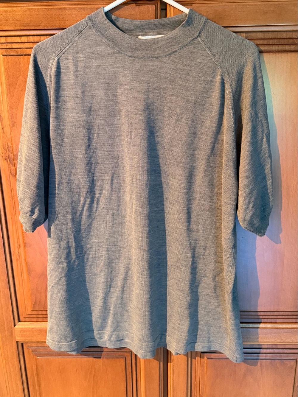 Anthology 100% Silk Short Sleeve Mock Neck Top